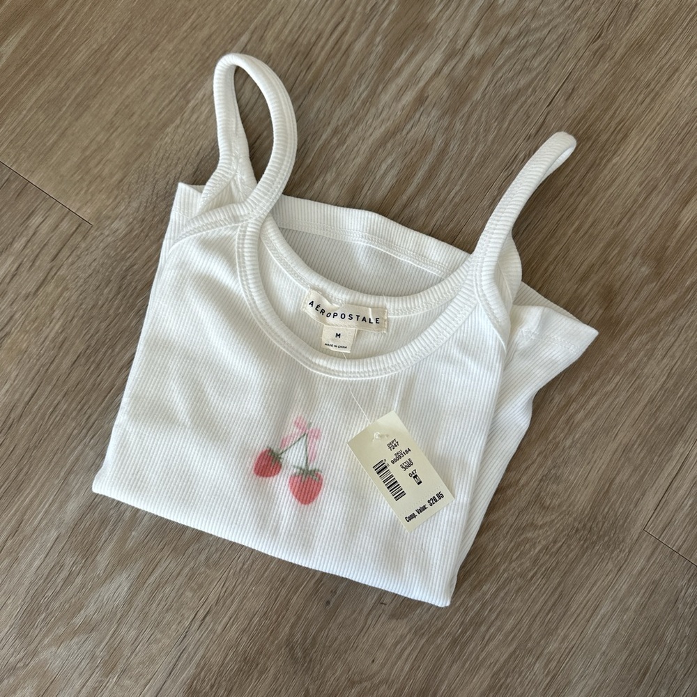 Aeropostale White Top with Cherry Motif
